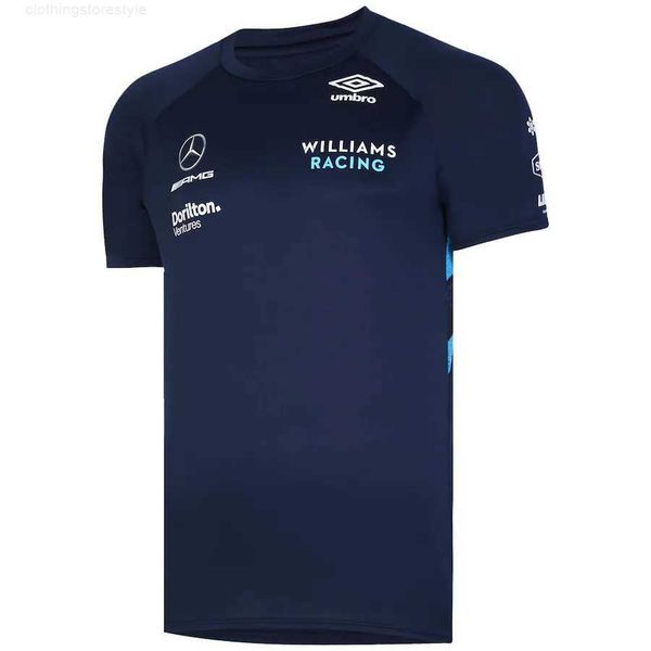 men's t-shirts f1 tees short uniform formula one racing suit williams 2023 team windproof moto motorcycle fan jersey, White;black